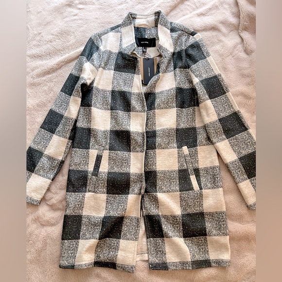 NWT Vero Moda Katrine Brushed Check Jacket Carson Knit Size M - Picture 2 of 8
